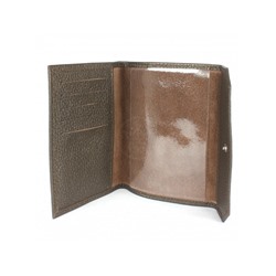 Обложка для паспорта Croco-П-402 (5 карм)  натуральная кожа олива металлик (233)  239933