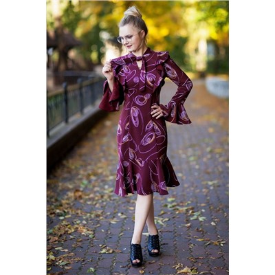 Euromoda 311 бордовый, Платье