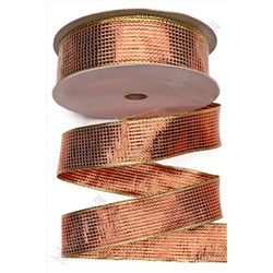Лента декоративная 3,8 см*50 ярд (с проволокой по краям) 38-001