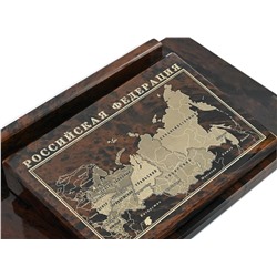 Письменный прибор из обсидиана "Карта РФ " 200*130*250мм.