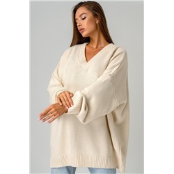 Женский свитер оверсайз с V-образным вырезом Happyfox