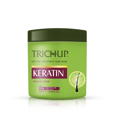 Trichup Hair Mask KERATIN Hot Oil Treatment, Vasu (Тричуп Маска КЕРАТИН, Восстановление поврежденных волос, Васу), 500 мл.