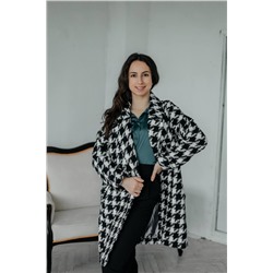 Стильная леди М-665 черно-белый, Пальто