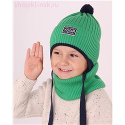 02-1-M Комплект для мальчика флис (шапка+снуд) (50-54)
