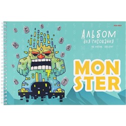 Альбом д/рисования 48л. на гребне Монстрики-3 Проф-Пресс 48-5608