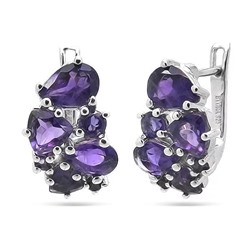Серьги из серебра аметист, Ферана