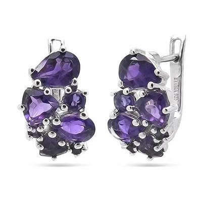 Серьги из серебра аметист, Ферана