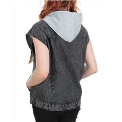 806 BLACK/GRAY Джинсовый жилет женский (100% хлопок) размер 56