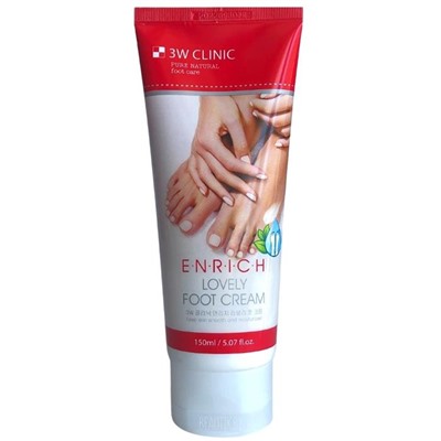 3W CLINIC Крем д/ног увлажн.  Enrich lovely Foot Cream 150мл АКЦИЯ! СКИДКА 20%