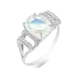 Кольцо из серебра лунный камень, СПН32
