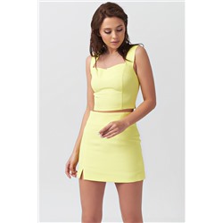 Кроп-топ на широких бретелях неоновый желтый