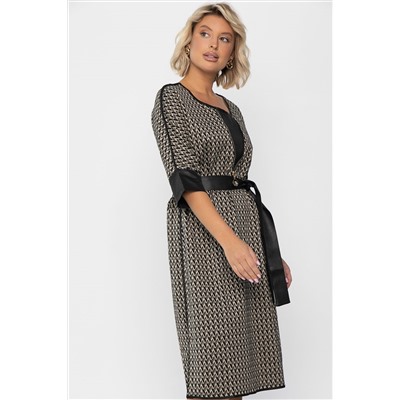 Платье Селин (черно-бежевое) П11301