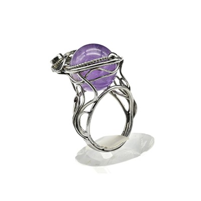 Кольцо и серьги из аметиста, размер-17,5
