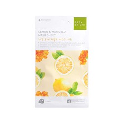 LEMON & MARIGOLD Essence Mask Sheet, Baby Bright (Тканевая маска с экстрактами ЛИМОНА И КАЛЕНДУЛЫ, Бэйби Брайт), 20 г. (1 шт.)