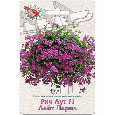Пеларгония Рич Аут F1 Лайт Парпл плющ ампельн (Биотехника)