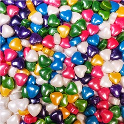 Посыпка кондитерская объемная 3D "Сердца цветные большие", 50 гр