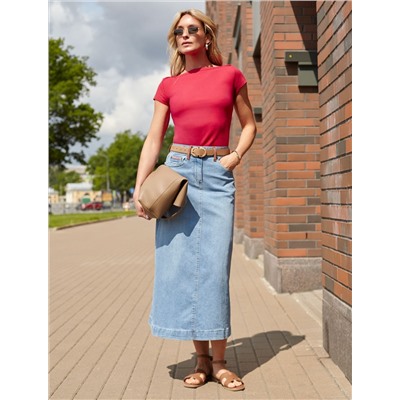 Юбка А-силуэта из эластичного денима
