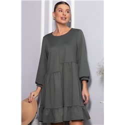 Платье бохо трикотажное Млада (темно-оливковое) П14412-8М