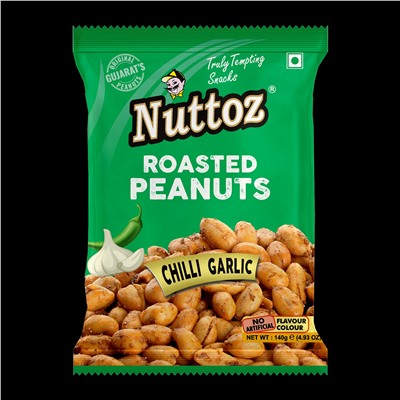 Roasted Peanuts CHILI GARLIC, Nuttoz (Жареный арахис ЧИЛИ ЧЕСНОК, Наттоз), 140 г.