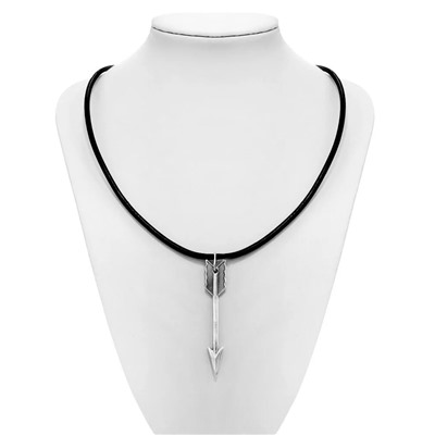 Колье из серебра кожа, Ю-52001ч