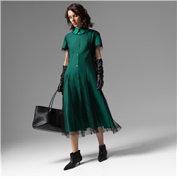 Платье-рубашка с накидкой из сетки, Стильное самообладание ( 2 в 1)