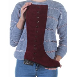 A585-8107BM-2 WINE Сапоги женские (натуральная замша, натуральный мех (еврозима)) размер 37