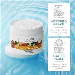 SADOER Омолаживающий крем с муцином улитки  Snail  Moisturizer Cream, 140 гр.