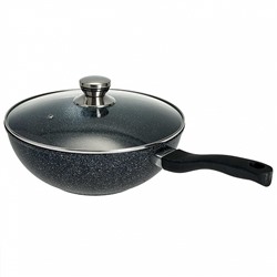 Вок 28 см с антипригарным покрытием и стеклянной крышкой ТМ Гардарика 0728-14-10 серия "Гранит"