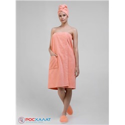 Женский махровый банный комплект (парео на пуговицах и чалма) К-26 (6)