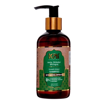 AMLA, SHIKAKAI BHRINGRAJ Growth Helper Shampoo, Kai Essentials (АМЛА, ШИКАКАИ БРИНГРАДЖ шампунь для помощи роста волос, Каи Эссеншиалс), 200 мл.
