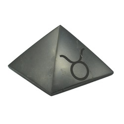 Пирамида из шунгита полированная знак зодиака "Телец", 50*50мм