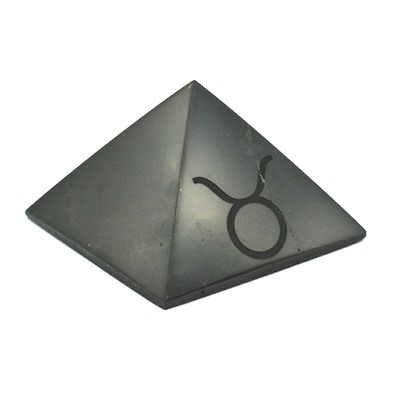 Пирамида из шунгита полированная знак зодиака "Телец", 50*50мм