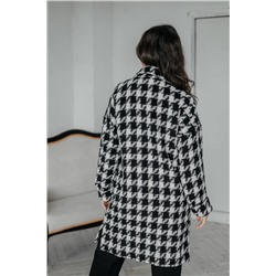 Стильная леди М-665 черно-белый, Пальто
