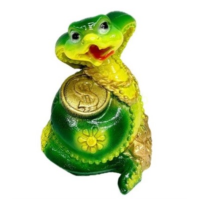 Фигура Змейка с долларом 10х8см зеленая