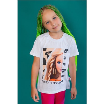 Футболка 22766 Barbie кор. рукав (Белый)