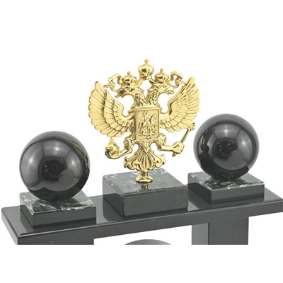 Часы каминные из серафинита "Герб" 190*65*320мм.