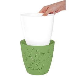Горшок для цветов Plast Team Butterflies 0,7 л, 115 мм, круглый PT401110050 зеленое яблоко