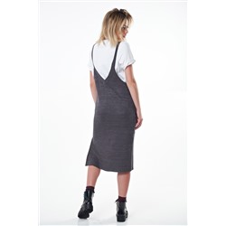 Сарафан вязаный теплый миди серый