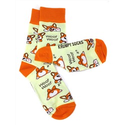 Носки р.35-40 "Wow" Корги на бежевом