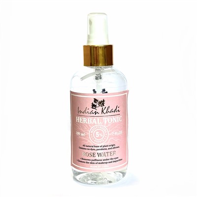 Herbal Tonic ROSE WATER, Indian Khadi (Натуральный тоник РОЗОВАЯ ВОДА, Индиан Кхади), 200 мл.