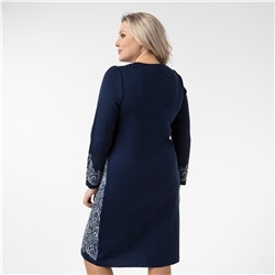 Платье, вязаное полотно, синий