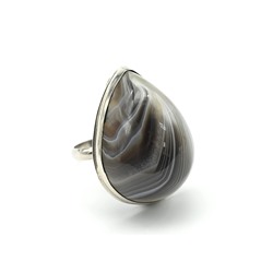 Кольцо агат ботсвана "Капля" 22*29мм, размер 18,5