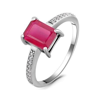 Кольцо, 1 рубин корунд октагон 6х8 мм/2.12 ct, Вилора
