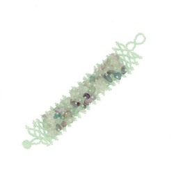 Браслет плетёный из бисера с камнем ФЛЮОРИТ (длина 17 см.), 1 шт.