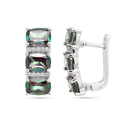 Серьги из серебра мистик кварц, Сардина