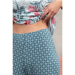 Комплект жен: фуфайка(футболка) д/рук, брюки Mia Cara SS23WJ333 Blueberry Night (Аква/пионы)