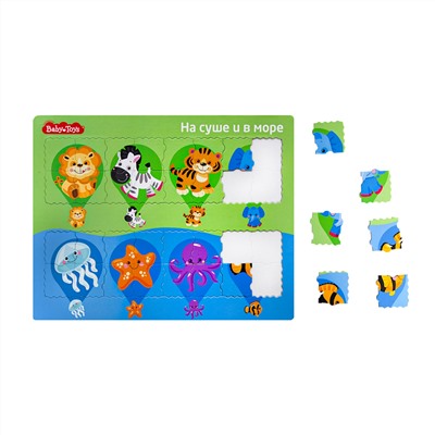 Развивающий планшетный пазл «На суше и в море» серии Baby Toys