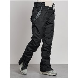 Полукомбинезон утепленный женский зимний горнолыжный черного цвета 7601Ch