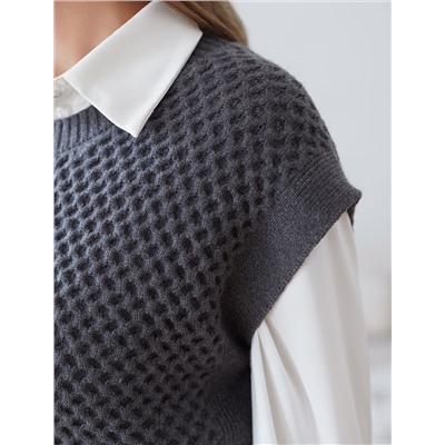 Удлиненный жилет из пряжи с кашемиром