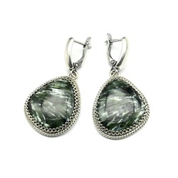 Серьги серафинит 22*26мм.